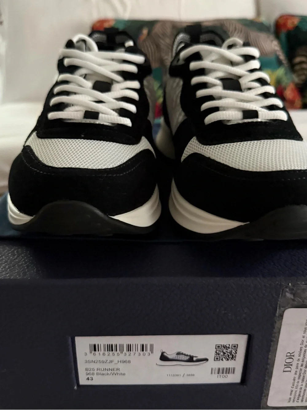 Dior B25 Runner Black and White Logo Mesh Men’s Sneakers